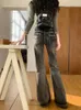 Женские джинсы Benuynffy, американские ретро, расклешенные с низкой талией, женские Y2k, уличная одежда 90-х годов, повседневная корейская мода, стираные, старые черные 2024