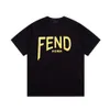 Fendyly T-shirt Designer Luxury Fashion Men Top Quality Loose And Comfortable T-Shirts Double Yellow Letter Round Neck Short Sleeved T-shirt For Womens