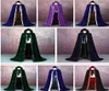 New Velvet Hooded Cloak Cape Medieval Renaissance Costume LARP Halloween Fancy Dress Velvet Performing costumes Knight039s cloa3849989