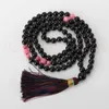 Hängen 6mm 108 MALA Natural Pink Crystal Obsidian Bead Halsband Återställ Souvenir Blessing Pärlad spridning Klassisk lugnande lättnad DIY