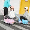 Valises à roulettes pour enfants, 20 pouces, valise de dessin animé 3D, coffre de transport, peut s'asseoir pour monter, voiture pivotante, pour enfants