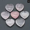 20x8mm Statua del cuore Pietra naturale intagliata Decorazione Quarzo rosa Lucidato a mano Guarigione di cristallo Reiki Gingillo Regalo Camera Ornamento