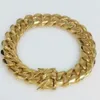 Heren 18K geelgouden doossluiting 12 mm Miami Cubaanse schakelarmband2092