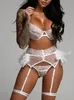 Women's Sleepwear Plus Size Lingerie Sexy Women Lace Nightie Gown Babydoll Erotic Underwear Garter Costume Fishnet Transparent Set Feather garter