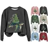 Sweat à capuche pour femmes, sweat-shirt imprimé arbre tortue joyeux noël, grand survêtement pour femmes, vestes de bateau pour femmes, Gnome