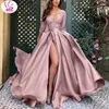 Casual Dresses Susola Women's Dress Lady Trend Beading Sexig V-ringning Maxi Autumn Club Party High Split Elegant Long Women