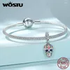 Losse Edelstenen WOSTU 925 Sterling Zilver Retro Hart Demond Eye Kraal Regenboog Schedel Hanger Fit Charms Armband Ketting DIY Cadeau Sieraden