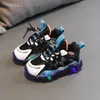 Childrens Led Sneakers Boys Fashion Lighted Shoes Girls Nonslip Luminous Footwear Soft Bottom Kids Sport Casual 240223