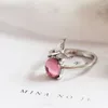 Cluster Rings Korean Fashion Female Fishtail Ring Charming Women's Wedding Blue Pink Natural Stone Exquisite Lady Party Jewelry Gift