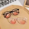 Zonnebril Trendy Gradiënt Blush Bril Ronde Dames Blauw Licht Blokkerend Koreaanse Oversized Shades Brillen Computerbril