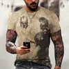 T-shirt da uomo T-shirt vintage da uomo 3D Crusades Camicia a maniche corte stampata Casual Estate Streetwear Top oversize T-shirt Vestiti