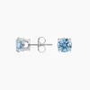 Boucles d'oreilles à tige en argent sterling S925 avec diamant bleu créé en laboratoire (1 carat, poids total)