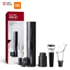 コントロールXiaomi Electric Wine Bottle Opener Rechargable Automatic CorksCrew Gift Set Powered Cork Remover Kit Kitchen Tool Can Opener