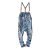 Hip Hop Streetwear Bib Pants Övergripande Jean Fashion Men Overall Ripped S för manlig denim Jumpsuit 2107231781532