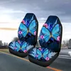 Autostoelhoezen Hoes All Inclusive Blauwe Vlinderprint Set van 2 Ultrazachte Universele Pasvorm Mode Voorkant Achterkant