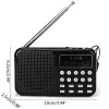 Radio Mini FM Radio T508 Écran LED Portable Le haut-parleur sonore stéréo prend en charge la carte USB MP3 Music Player avec USB Power Cable