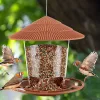 Feeding 1Pcs New Waterproof Gazebo Hanging Wild Bird Feeder Outdoor Container With Hang Rope Feeding House Type Bird Feeder Garden