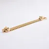 The Hottest Cuban Chain 12mm Tiger Head 18K Gold Stainless Steel Heavy Gothic Chain Cuban Link Bracelet