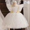 Fancy 12M Baby Paillettes Tutu Gown Girl Bow 1st Birthday Princess Dress Flower Costume per abiti da festa di nozze 240220