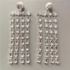 Pendientes colgantes 2024 de lujo exagerados grandes borlas largas de cristal moda exquisita fiesta elegante joyería de Boda nupcial