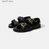 Sandaler 2023 Summer Sandaler för flickor Tjock Sole Plat Platform Sandaler Kvinnor Korean Casual Real Leather Flats Shoes Sandalias Femininash2431