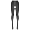 Mutandine da donna Collant lucidi senza cavallo da donna Pantaloni aperti Pantaloni con elastico in vita Leggings Lingerie sexy Abbigliamento da notte Clubwear