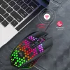 Mice 2.4GHz Honeycomb Gaming Mouse Rechargeable USB Wireless RGB Light Luminous Mouse For Desktop PC Computer Notebook Laptop