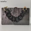 Pearl Black Luxury Women Small Box Chain Crossbody Bag Brand Lady Handväskor och plånböcker Koppling Evening Party Mini Suitcase Pur 240223