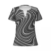 Ternos masculinos A1836 camisetas Preto Branco Cinza Profundo Pescoço Casual Oversized T-shirt de Manga Curta Mulheres Harajuku Camiseta Verão Camisetas Personalizadas