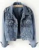 Damesjassen Denim Jean-jassen Pareljas Bovenkleding met lange mouwen 240301