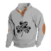 Herren Hoodies Frühling und Herbst Stehkragen Sweatshirt Irish St. Patrick's Day Bedruckter Pullover Outdoor Casual Sweater Top