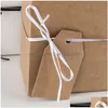 Geschenkverpackung Weiß Braun Kraftpapier Geschenkbox mit Griff Hochzeit Geburtstag Weihnachten Süßigkeiten / Schokolade / Snack / Kuchen Paket Tasche Drop Deliver Dhalh