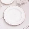 Copos pires estilo europeu branco alívio ouro afiado copo de cerâmica e placa conjunto casa cozinha utensílios de mesa requintado chá caixa de presente