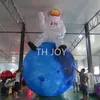free door delivery outdoor activities 8mH (26ft) Giant Inflatable astronaut sitting on the Moon with LED light balloons customized Inflatable Spaceman
