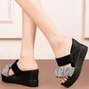 Slippers Summer Party Fashion Sneakers Women Highine Leather Leather Peep Toe Stunky Platform Platfor