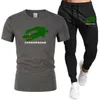 2024 herren Trainingsanzug Baumwolle T-shirts Casual Jogginghose Gym Kurzarm Outfits Männlich Casual Oansatz Tees Jogging Anzug