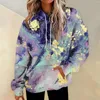 Kadın Hoodies Sonbahar Mermer Doku 3D Baskı Kadınlar Moda Günlük Sweatshirtler Büyük Boyutlu Çocuk Saklama Takip Giysileri