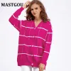 Cardigans mastgou designer de luxo feminino cardigans camisola com decote em v oversized malha jumper topo highstreet mulher outfit casaco cardigan pullovers