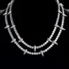 Högkvalitativ modedesign Sterling Sier Moissanite Black Panther Tennis String Fine Hip Hop Jewelry