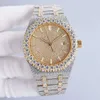 41mm Moissanites Watch Womens Automatic Mechanical Watch 316L الصلب الياقوت للسيدات Wristwatch Montre de Luxe