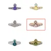Saturn Viviane Jewlery Designer Jewelry for Women Viviennr Westwood Anillos ten sam zestaw z cyrkonem błyszczącego diamentowego pierścienia korony, co Western Cesarzowa