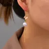 Boucles d'oreilles pendantes à la mode OL Style rétro imitation perle chaîne gland papillon pendentif bijoux en métal piercing pour femmes livraison gratuite