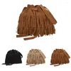 Evening Bags Faux Suede Fringe Women Messenger Tote Luxury Fashion Ladies Handbag Tassel Shoulder Vintage Crossbody Female