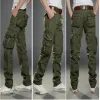Byxor Spring Autumn Men Workwear Pants Loose Straight Cargo Trousersmulti Pocket Outdoor Sports Camo Durable Work Pants
