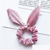 Accessoires de cheveux Arrivée Filles Veet Bunny Oreilles Corde Élastique Enfants Queue De Cheval Lapin Enfants Scrunchy Bandes De Cheveux Drop Livraison Bébé Mater Dhrho