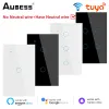 Controle Aubess WiFi Smart Switch Geen behoefte aan neutrale / neutrale draad Slimme lichtschakelaar Tuya Smart Life APP Controle Ondersteuning Alexa Google Home