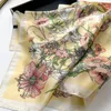 70x70cm Simple Presbyopia Designer Colourful Flowers Silk Scarf Headband for Women Fashion Long Handle Bag Scarves Paris Shoulder Tote Luggage Ribbon Head Wraps