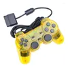 Oyun Denetleyicileri Taşınabilir Joystick Kontrol Konsolu Kablolu Bağlantı Gamepad Çift Titreşim Denetleyicisi PS2 PlayStation için Uyumlu