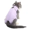 Cat Costumes 2pcs Vests Recovery Jumpsuit Sterilization Care Kitten Anti Bite After Cats Weaning Breathable Wear Clothes Pet