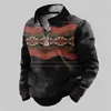 Männer Hoodies Vintage Zip Pullover Ethnische Muster Drucken Für Männer Herbst Langarm Sweatshirt Mode Übergroßen Pullover Tops